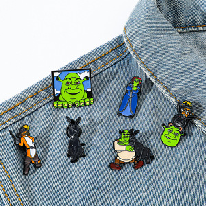 Vente chaude, populaire en Europe et en Amérique, dessin animé populaire, <span class=keywords><strong>Shrek</strong></span> Donkey, pour épinglette en émail, badges en métal pour vêtements, broche, accessoires - Product Image 4