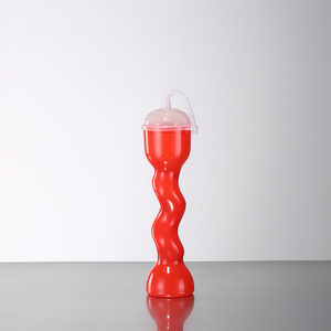 22oz/650ml venta al por mayor tazas de bebidas logotipo personalizado plástico espiral patio taza Slush Yard con tapa de cúpula - Product Image 5