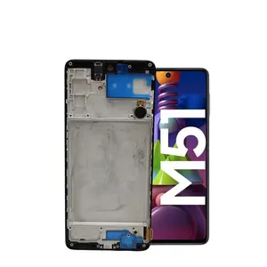 Orijinal OLED servis paketi LCD M515 Samsung Galaxy M51 cep telefonu tamir parçaları LCD çerçeve meclisi ile