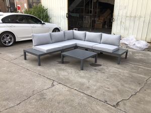 Ghế <span class=keywords><strong>sofa</strong></span> chữ L bằng kim loại Foshan Darwin, có bàn phụ, kiểu hiện đại, tùy chỉnh, giá rẻ, dùng ngoài trời, ban công. - Product Image 6