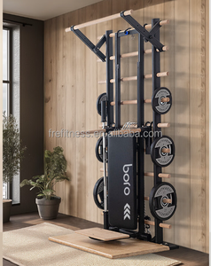 Juego de barras de escalera suecas blancas versátiles, soportes de inmersión de entrenamiento de fuerza corporal total sin instalación para entrenamiento en casa interior - Product Image 5