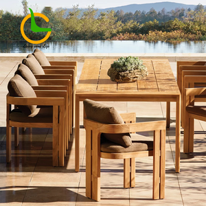 Không thấm Nước Hố lửa ngoài trời tếch Patio đồ nội thất sang trọng vườn gỗ ghế đặt cho khách sạn và công viên cho phòng khách sử dụng - Product Image 4