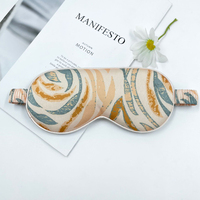 Masker Mata Sutra Satin Cetak Kustom, Masker Mata Elastis yang Dapat Disesuaikan, Masker Tidur Sutra Satin untuk Perjalanan