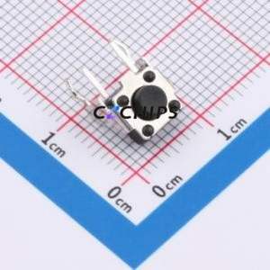 TS665ZJ-BB Tactile Switch Through hole Component (THT) Switch Single Pole Single Throw Round Button 2.5N Right Angle Insert - Product Image 1