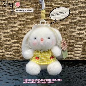 Bestselling Cute Bunny With Plaid Skirt Table Companion Plush Hanging Toy Wedding <b>Throw</b> Gift Wholesale For Party Souvenir Supply - Product Image 4