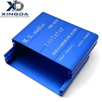 Boîtier en aluminium brossé bleu vif extrudé, type split, pour module de processeur de signal isolateur audio, coque de protection