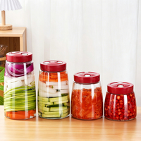 Bocaux en verre hermétiques multi-tailles pour commande en gros avec couvercles ventilés en plastique pour aliments pour bébés, miel, cornichons, confiture, gelée, conserves, sauces