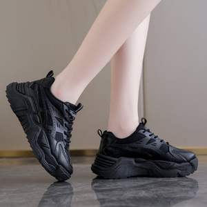 Zapatillas Deportivas Negras para <span class=keywords><strong>Mujer</strong></span>, con Aumento de Altura, para Trabajar de Pie, Sin Fatiga, Suela de EVA Suave, Antideslizantes, para Primavera y Otoño - Product Image 3