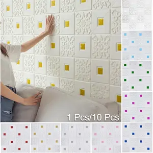 평화로운 3D 벽 패널 껍질과 스틱 접착제 wallfoam 벽지 홈 장식 거실 TV 배경 2021