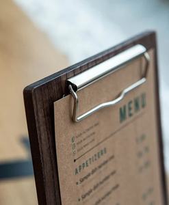 Soporte de menú de soporte de mesa de Venta caliente, soporte de letrero de madera cubiertas de menú tablero de exhibición de madera de estudio exhibición de tienda de madera - Product Image 5