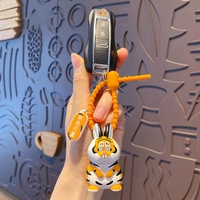 Vente en gros de porte-clés de poupée tigre en résine 3D véritable de haute qualité