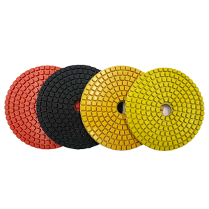 Disco diamantato da 4 pollici per lucidatura a umido con supporto a strappo - per levigatrice e lucidatrice di pavimenti in granito, pietra, cemento e marmo - Product Image 1