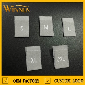 ป้ายผ้าทอขนาดกลางสำหรับปกเสื้อเสื้อยืดไซส์ L XL สีดำขาว - Product Image 5
