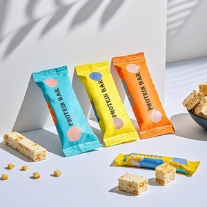 Sacs en plastique personnalisés imprimés avec fermeture dorsale pour emballage de barres énergétiques, granola, noix, chocolat, protéines - Product Image 1