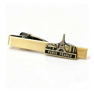 Custom Men's Antique Bronze Gold Plated Tie Bar European Landmark Travel Souvenir Formal Business Suit Wedding Anniversary - Product Image 5