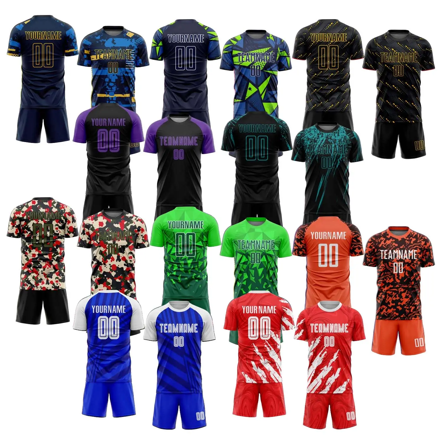 Wholesale all men custom Embroidery Soccer Jerseys design name number blank sublimation mesh print boy football uniform 2024