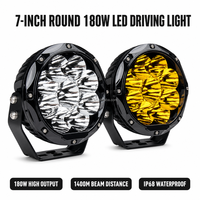 Vente en gros de phares de travail LED pour camions tout-terrain, personnalisés, 7 pouces, 120W, 1400M, faisceau hyper spot, étanches IP68, 12V 24V
