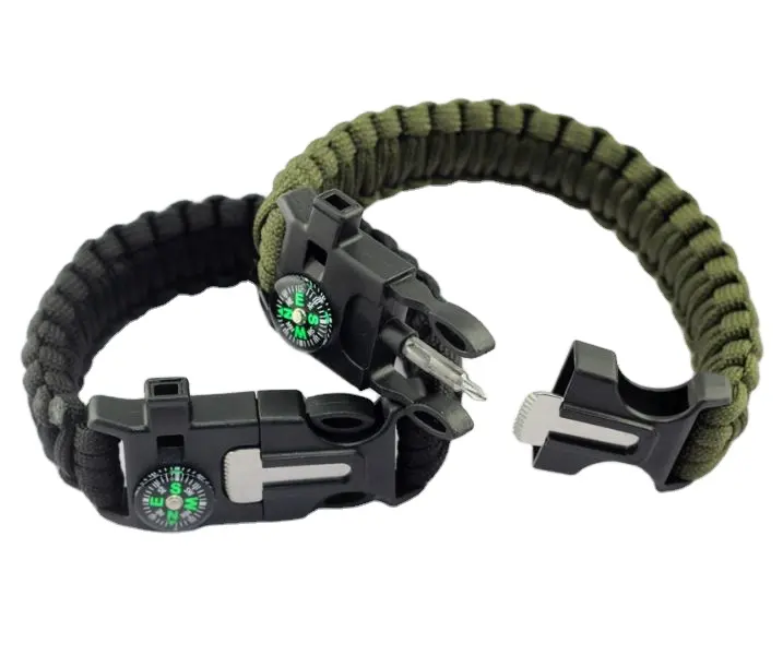 New Product Ideas 2022 Multi tool Whistle Compass Bracelet Camping Hiking Tool for Men