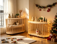 Cage pour chien en bois moderne, style meuble, table d'appoint, niche intérieure pour chat, avec roulettes, pour petits chiens, chiots et chats
