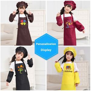 Tablier lavable en coton sans manches pour enfants, idéal pour la peinture à l'aquarelle, la salle d'art, la maternelle, ou comme costume de chef imprimé pour le jardin. - Product Image 2