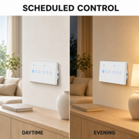 Interrupteur mural intelligent Wi-Fi standard UE 146 mm avec panneau en verre trempé, prise en charge de la commande vocale, fil neutre requis