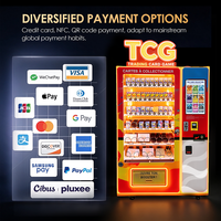 Distributeur automatique SUNHOPE pour packs de cartes TCG, figurines d'anime et petits jouets avec options de paiement par carte et espèces