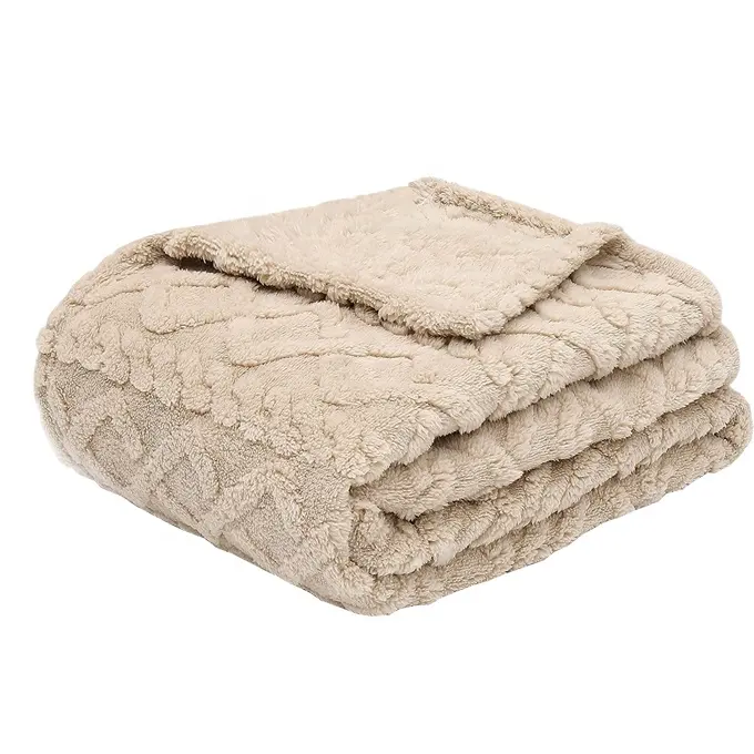 Cobertor de pelúcia jacquard caspa, macio, fofo, quente, para o inverno