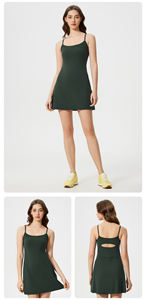 Recién llegado, ropa de tenis de Yoga de secado rápido cómoda personalizada, vestido de Golf, falda de tenis deportiva para mujer con acolchado - Product Image 4