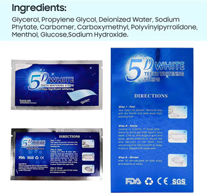 Tiras blanqueadoras de dientes 5D Sin <span class=keywords><strong>sensibilidad</strong></span> 28 piezas Tiras blanqueadoras de dientes Sabor a menta Accesorios para blanquear los dientes Ues para el hogar - Product Image 2