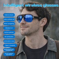 Gafas de Sol Inalámbricas de Lujo para Hombre F08 Max Blue, Lentes Polarizadas, Carga Tipo C, Control Táctil, Resistentes al Agua IPX-4, IA