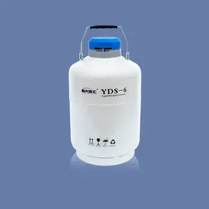 Fabrika kaynağı kriyojenik gaz konteyner Lab kimya 6l sıvı azot teneke kutu dewar damar sıvı azot tankı