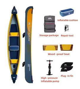 Canoë à trois places entièrement brossé à <span class=keywords><strong>haute</strong></span> <span class=keywords><strong>pression</strong></span> Tomahawk, équipé d'une pompe à air <span class=keywords><strong>haute</strong></span> <span class=keywords><strong>pression</strong></span> bidirectionnelle et d'un sac à dos à fermeture éclair - Product Image 2