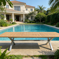 Table pliante d'extérieur en alliage d'aluminium, table de pique-nique extensible pour les rassemblements familiaux, jardin, barbecue, terrasse, fête sur la plage