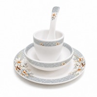 Service de vaisselle en mélamine de qualité alimentaire A5, assiettes et bols incassables, logo personnalisé, vente en gros pour usage domestique, restaurant, hôtel