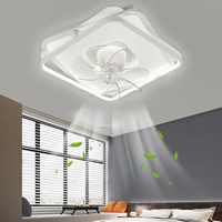 Lámpara de Techo Duradera, Moderna y Elegante, Panel LED Cuadrado Geométrico, Ventilador con Iluminación, Proveedor Mayorista de Fábrica China