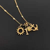 Collar de Cadena de Eslabones de Acero Inoxidable EMANCO, Serie Minimalista con Temática Festiva, para Mujer, Uso Diario, Regalo, Venta al Por Mayor
