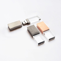 USB Flash Drive Kaca Transparan Kecepatan Tinggi 2.0/3.0 Hadiah Pernikahan Mewah Baru 8GB 16GB 32GB
