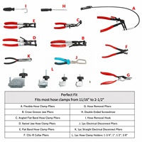 Kit de 16 pinces à collier de serrage pour réparation automobile, outil de sertissage en acier au carbone pour l'installation et le retrait de colliers de serrage