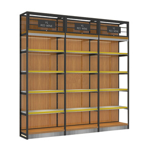 Supermarket Display Stands <strong>Wood</strong> <strong>Shelf</strong> Retail Shelving Stands for Snacks Advertising Cabinets - Product Image 2