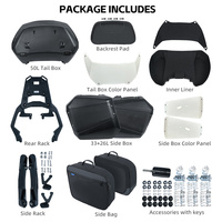 Ensemble de sacoches de moto 50L 33L 26L, accessoires de porte-bagages compatibles XADV750, valises latérales robustes, top case, boîte à bagages pour touring et aventure