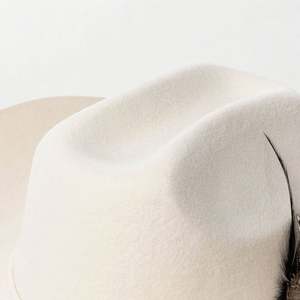 Sombrero de vaquero vintage de lujo al por mayor, de alta calidad, personalizado, estilo camuflaje, de fieltro, con banda de plumas, para hombre, ideal para fiestas, de lana australiana. - Product Image 6