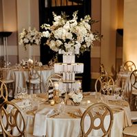 Support à fleurs 5 niveaux robuste pour centres de table de mariage, avec pendentifs en cristal véritable étincelant – Excellent rapport qualité-prix