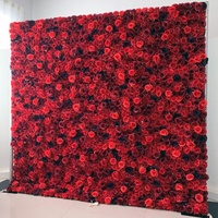 Mur de fleurs enroulées 8ft x 8ft soie artificielle rose fleur de rose fond de mur décoratif de luxe vente en gros