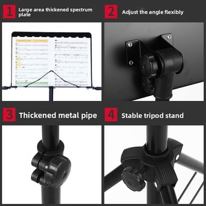 <span class=keywords><strong>Kuno</strong></span>/Jiuyue Iron Bassoon Music Stand-Soporte de libro de instrumentos portátil plegable grande - Product Image 3