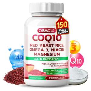 OEM COQ10 + mayalı kırmızı pirinç ek 10 in 1 COQ10 kapsül ile Omega 3 <span class=keywords><strong>Vitamin</strong></span> B3, K2, D3, çinko süt devedikeni karabiber - Product Image 3