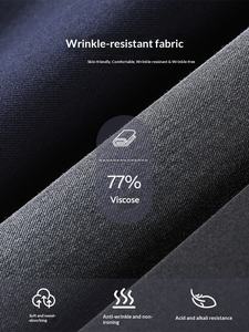 بنطلون رجالي أسود مستقيم بطول تسعة أرباع، متعدد الاستخدامات، لا يحتاج للكي، مضاد للبكتيريا، مرن، مناسب للأعمال والملابس الكاجوال، تصميم ضيق، متوفر في المخزون - Product Image 5