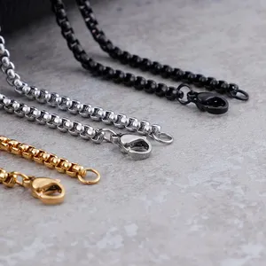 Simple Jewelry Designer Custom Sublimation Necklace Wholesale Stainless Steel Gold Rolo Link Chains Pendant Necklaces For Men