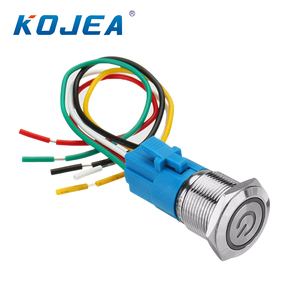 Interrupteur à bouton-poussoir LED étanche en métal 19 mm 12/24 V 5 broches ON-OFF avec anneau lumineux - Product Image 1