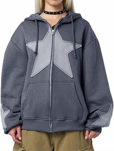 Sudadera <span class=keywords><strong>con</strong></span> <span class=keywords><strong>capucha</strong></span> y cremallera Y2k para <span class=keywords><strong>mujer</strong></span> <span class=keywords><strong>con</strong></span> patrón de estrellas manga larga Hip-hop Harajuku camisa deportiva <span class=keywords><strong>con</strong></span> <span class=keywords><strong>capucha</strong></span> - Product Image 5