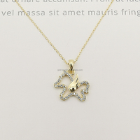 Collar Romántico con Cadena de Oro Real de 9k, Collar con Colgante de Piedra de Circonio, Collar de Alas de Caballo de Oro Puro de 9k, Joyería para Mujer al por Mayor